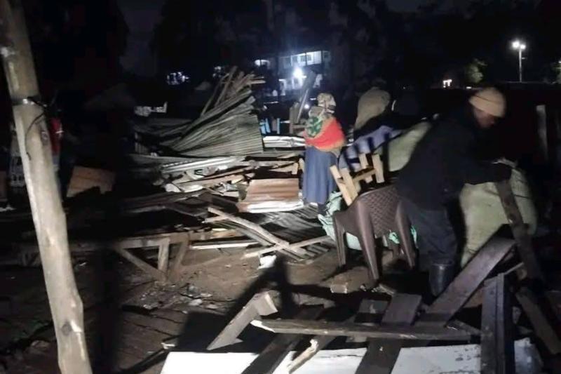 File image of stalls demolished in Uhuru Market.